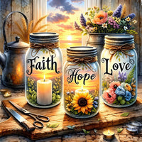 Faith Hope Love Gläser Diamond Painting