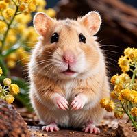 Hamster mit Blumen Diamond Painting