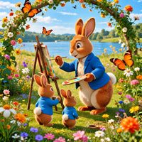 Hasen beim Malen Diamond Painting