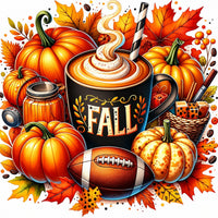 Herbst mit Kürbis und Pumpkin Spice Diamond Painting