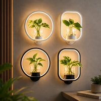 LED Wandlampe mit Glasvase | Wandvase