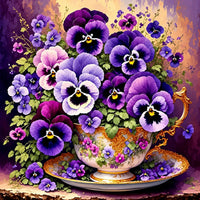 Lila Stiefmütterchen Diamond Painting