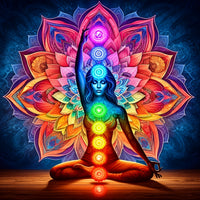 Meditierende Frau mit Chakren Diamond Painting