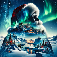Weihnachtsmann mit Winterlandschaft Diamond Painting
